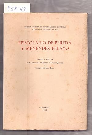 Image du vendeur pour EPISTOLARIO DE PEREDA Y MENENDEZ PELAYO mis en vente par Libreria 7 Soles