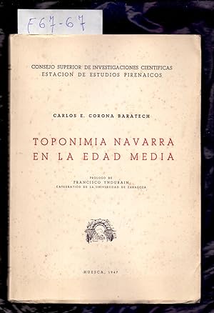 Seller image for TOPONIMIA NAVARRA EN LA EDAD MEDIA - EXTRAIDA DE DIFERENTES COLECCIONES DE DOCUMENTOS - for sale by Libreria 7 Soles