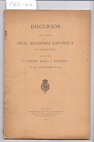 Seller image for FERNANFLOR (DISCURSOS LEIDOS ANTE LA REAL ACADEMIA ESPAOLA , DIA 29 NOVIEMBRE DE 1903) for sale by Libreria 7 Soles