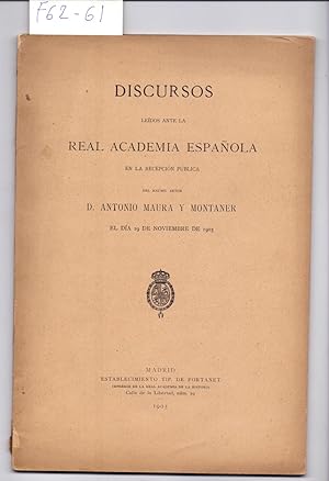 Seller image for FERNANFLOR (DISCURSOS LEIDOS ANTE LA REAL ACADEMIA ESPAOLA , DIA 29 NOVIEMBRE DE 1903) for sale by Libreria 7 Soles