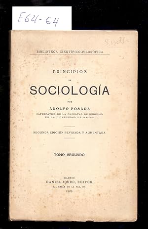 Immagine del venditore per PRINCIPIOS DE SOCIOLOGIA - SEGUNDA EDICION REVISADA, TOMO SEGUNDO - venduto da Libreria 7 Soles