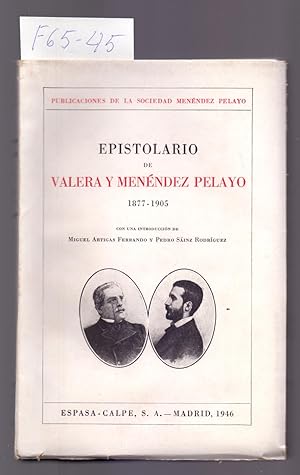 Seller image for EPISTOLARIO DE VALERA Y MENENDEZ PELAYO, 1877-1905 for sale by Libreria 7 Soles