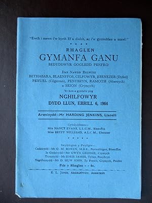 Rhaglen Gymanfa Ganu. 1964. Bedyddwyr Gogledd Penfro. Dan Nawdd Eglwysi Bethabara, Blaenffos, Cil...