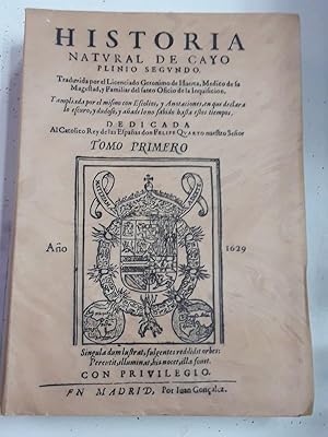 Seller image for Historia Natural de Cayo Plinio Segundo. Tomo I for sale by Libros Ambig