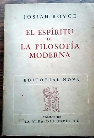 EL ESPIRITU DE LA FILOSOFIA MODERNA