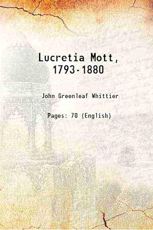 Seller image for Lucretia Mott, 1793-1880 1880 for sale by Gyan Books Pvt. Ltd.