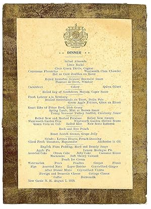 Menu with Photograph - Hotel Wentworth