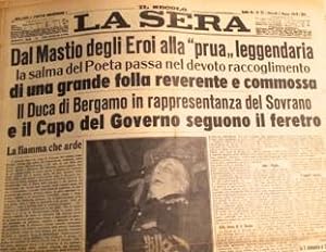 I Marzo 1938: morte di Gabriele d'Annunzio. Preziosa raccolta di 52 fogli di giornale (prime pagi...