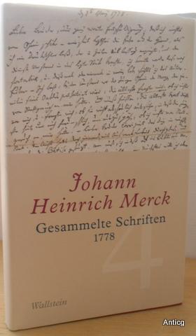 Gesammelte Schriften. Band 4: 1778. Herausgegeben von Ulrike Leuschner unter Mitarbeit von Amelie...