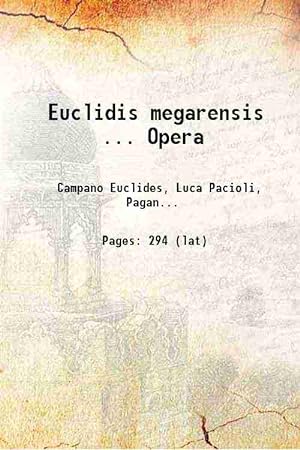 Seller image for Euclidis megarensis . Opera 1509 for sale by Gyan Books Pvt. Ltd.