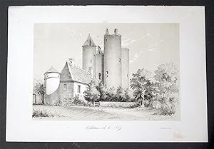 [Lithographie]. Poitou. Château de le Ney. Lithographie originale signée sur la pierre en bas à d...