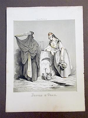 [Estampe]. "Juives d'Oran". Lithographie en couleurs, non signée.