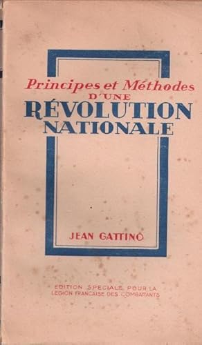 Seller image for Principes et Mthodes d'une Rvolution Nationale for sale by LE GRAND CHENE