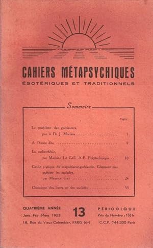 Cahiers métapsychiques ésotériques et traditionnels