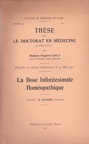 La dose infinitésimale homéopathique