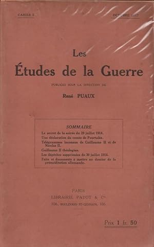 Seller image for Les tudes de la guerre ( cahier n 3 ) for sale by LE GRAND CHENE