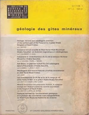 Géologie des gîtes minéraux deuxième série 1-2