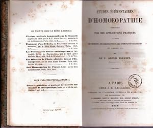 Études élémentaires d'homoeopathie complétées par des applications pratiques à l'usage des médeci...