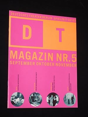 Seller image for Magazin des Deutschen Theaters [DT-Magazin], Spielzeit 2002/ 03, Heft 5, September/ Oktober/ November for sale by Fast alles Theater! Antiquariat fr die darstellenden Knste