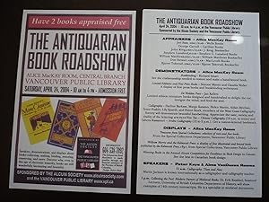 Seller image for Poster: Small; The Antiquarian Book Roadshow - 2004. for sale by J. King, Bookseller,