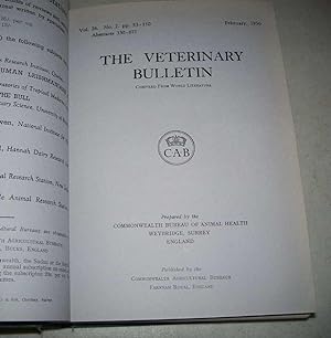 The Veterinary Bulletin 1956, Volume XXVI (12 Issues bound in 1 Volume)
