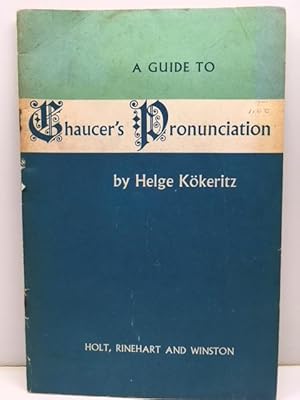 Seller image for A Guide to Chaucer's Pronunciation for sale by Great Expectations Rare Books