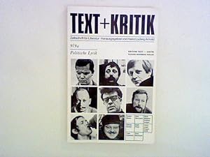 Seller image for Politische Lyrik - Text + Kritik Heft 9/9a for sale by ANTIQUARIAT FÖRDEBUCH Inh.Michael Simon