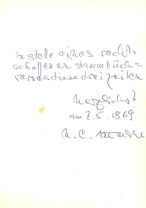 Seller image for Eigenh. Albumblatt mit U. for sale by Eberhard Kstler Autographen&Bcher oHG