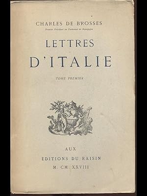 Bild des Verkufers fr Lettres d'Italie tome I zum Verkauf von Librodifaccia