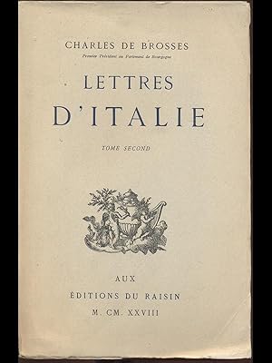 Bild des Verkufers fr Lettres d'Italie - tome II zum Verkauf von Librodifaccia