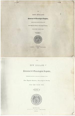 The New England Historical & Genealogical Register 2 Volume Set 1847-1848 by New England Historic...