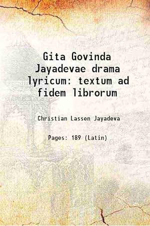 Seller image for Gita Govinda Jayadevae drama lyricum: textum ad fidem librorum for sale by Gyan Books Pvt. Ltd.