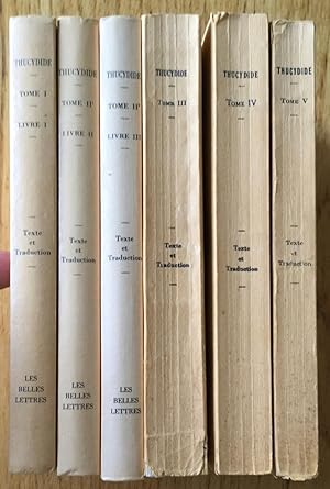 La guerre du Péloponnèse. Édition bilingue Budé, ensemble complet en six volumes