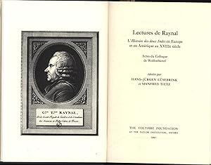 Lectures de Raynal,L'Histoire des deux Indes en Europe et en Amerique au XVIIIe siecle,