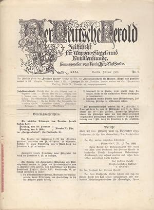Deutscher Herold. 31. Jahrgang Nr. 2, Anzeigen=Beilage, Berlin, Februar 1900. Zeitschrift für Wap...