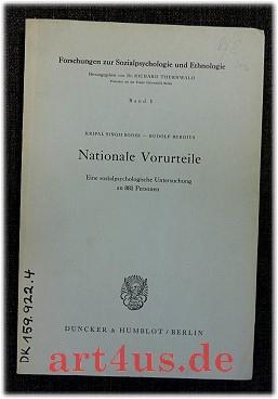 Seller image for Nationale Vorurteile : Eine sozialpsychologische Untersuchung an 881 Personen. Forschungen zur Sozialpsychologie und Ethnologie ; 1 for sale by art4us - Antiquariat