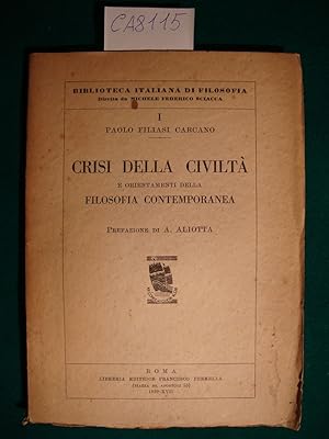 Crisi della civiltà e orientamenti della filosofia contemporanea