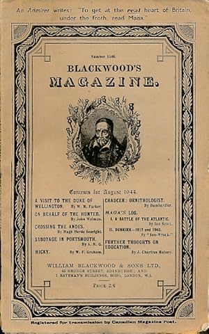 Image du vendeur pour Blackwood's Magazine. No 1546. August 1944 mis en vente par Barter Books Ltd