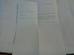 Autograph ; ein maschinengeschr. Brief mit Unterschrift aus dem Jahre 1968