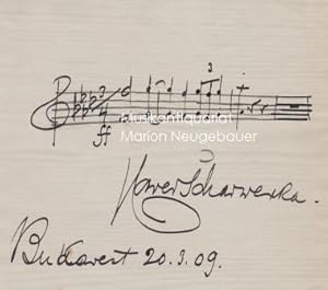 Immagine del venditore per Eigenhndiges musikalisches Albumblatt mit Unterschrift. venduto da Musikantiquariat Marion Neugebauer