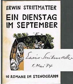 Ein Dienstag im September. 16 Romane im Stenogram. Holzschnitte von Lothar Sell.