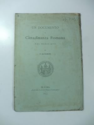 Seller image for Un documento di cittadinanza romana nel Medio Evo for sale by Coenobium Libreria antiquaria