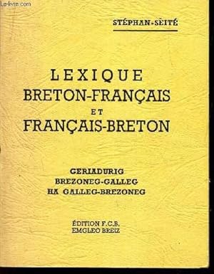 Image du vendeur pour LEXIQUE BRETON-FRANCAIS et FRANCAIS-BRETON mis en vente par Le-Livre