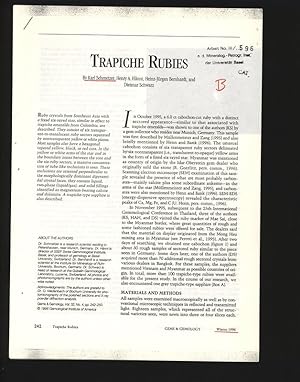 Seller image for Trapiche Rubies. Gems ans Gemology, Winter 1996. for sale by Antiquariat Bookfarm