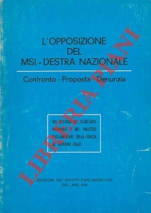 L'opposizione del MSI - Destra Nazionale. Confronto - Proposta - Denunzia.