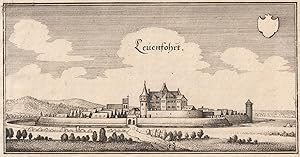 Leuenfohrt. (Gesamtansicht von Lemförde). Original - Kupferstich aus der Topographia Westphaliae.