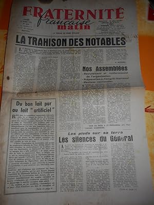 Seller image for Fraternite Francaise matin - La tribune de Pierre Poujade n610 - samedi 15 avril 1961 for sale by Frederic Delbos