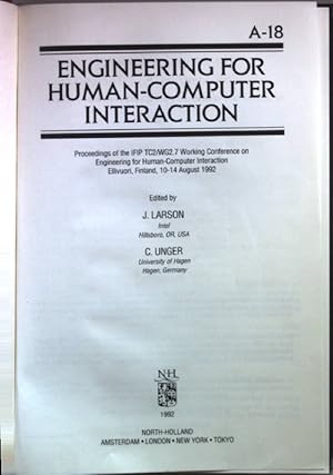 Image du vendeur pour Engineering for Human-Computer Interaction: Proceedings of the Ifip TC2/WG2.7 Working Conference on Engineering for Human-Computer Interaction Ellivuori, Finland, 10-14 August 1992. mis en vente par books4less (Versandantiquariat Petra Gros GmbH & Co. KG)