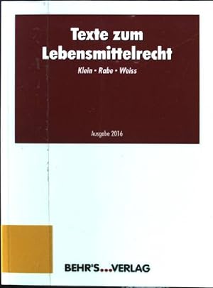 Imagen del vendedor de Texte zum Lebensmittelrecht. a la venta por books4less (Versandantiquariat Petra Gros GmbH & Co. KG)