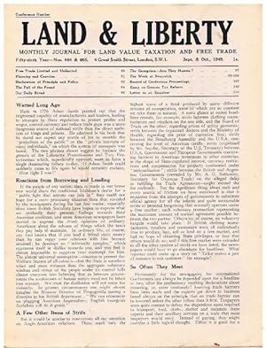 Land & Liberty. Monthly Journal for Land Value Taxation and free Trade. Fifty-sixth Year - Nos. 6...